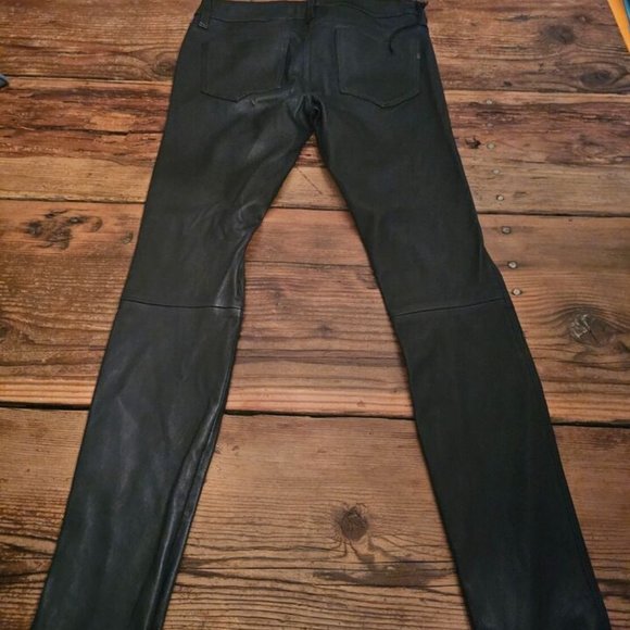 *GENETIC SHYA ZIP LEATHER CIGARETTE PANT COLOR NAVY/BLACK SZ 28 NEW WITH DEFECT - Picture 13 of 16
